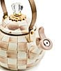 MacKenzie-Childs Check Enamel Whistling Tea Kettle, 2 Qt., Color:Mocha Check - Image 2