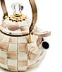MacKenzie-Childs Check Enamel Whistling Tea Kettle, 2 Qt., Color:Mocha Check - Image 3
