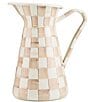 MacKenzie-Childs Check Practical Pitcher, Color:Mocha Check - Image 1