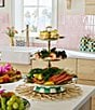 MacKenzie-Childs Check Three Tier Sweet Stand, Color:Emerald Check - Image 2