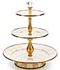 MacKenzie-Childs Check Three Tier Sweet Stand, Color:Rosy Check - Image 1