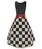 MacKenzie-Childs Mon Cheri Check Short Dress Vase - Image 1