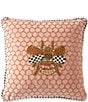 MacKenzie-Childs Queen Bee Pink Throw Pillow - Image 1