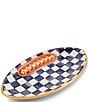 MacKenzie-Childs Check®Ceramic Football Serving Platter - Image 2