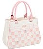 MacKenzie-Childs Rosy Check Doodles Handbag Vase - Image 1