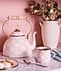 MacKenzie-Childs Check Enamel Tea Kettle, 2 Qt., Color:Rosy Check - Image 5