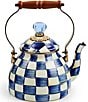 MacKenzie-Childs Check Enamel Tea Kettle, 2 Qt., Color:Royal Check - Image 1