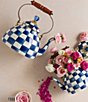 MacKenzie-Childs Check Enamel Tea Kettle, 2 Qt., Color:Royal Check - Image 4
