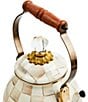 MacKenzie-Childs Check Enamel Tea Kettle, 2 Qt., Color:Mocha Check - Image 2