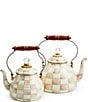 MacKenzie-Childs Check Enamel Tea Kettle, 2 Qt., Color:Mocha Check - Image 3
