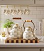 MacKenzie-Childs Check Enamel Tea Kettle, 2 Qt., Color:Mocha Check - Image 4
