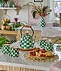 MacKenzie-Childs Check Enamel Tea Kettle, 2 Qt., Color:Emerald Check - Image 3