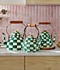MacKenzie-Childs Check Enamel Tea Kettle, 2 Qt., Color:Emerald Check - Image 5