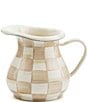 MacKenzie-Childs Check Enamel Creamer, Color:Mocha Check - Image 1