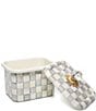 MacKenzie-Childs Check Enamel Glass Knob Recipe Box, Color:Sterling Check - Image 2