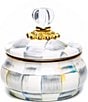 MacKenzie-Childs Check Enamel Squashed Pot Canister, Color:Sterling Check - Image 1