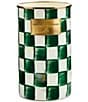 MacKenzie-Childs Check Enamel Utensil Holder, Color:Emerald Check - Image 1
