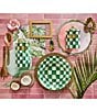 MacKenzie-Childs Check Enamel Utensil Holder, Color:Emerald Check - Image 2