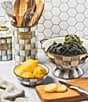 MacKenzie-Childs Check Enamel Utensil Holder, Color:Sterling Check - Image 3