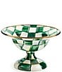 MacKenzie-Childs Check Footed Compote, Color:Emerald Check - Image 1