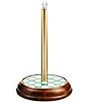MacKenzie-Childs Check Wood Paper Towel Holder, Color:Emerald Check - Image 1