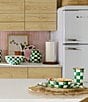 MacKenzie-Childs Check Wood Paper Towel Holder, Color:Emerald Check - Image 2