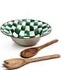 MacKenzie-Childs Check Enamel 12#double; Serving Bowl, Color:Emerald Check - Image 2
