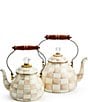 MacKenzie-Childs Check Enamel 3-Quart Tea Kettle, Color:Mocha Check - Image 3