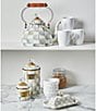 MacKenzie-Childs Check Enamel 3-Quart Tea Kettle, Color:Sterling Check - Image 2