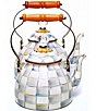 MacKenzie-Childs Check Enamel 3-Quart Tea Kettle, Color:Sterling Check - Image 3