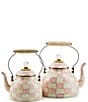 MacKenzie-Childs Check Enamel 3-Quart Tea Kettle, Color:Rosy Check - Image 3