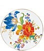 MacKenzie-Childs White Flower Market Enamel Serving Platter, Color:White Flower Market - Image 1