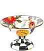 MacKenzie-Childs White Flower Market Footed Compote - Image 2