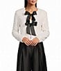 Maggy London Double Satin Bow Allover Sequin Velvet Jacket - Image 1
