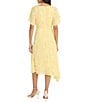 Maggy London Floral Burnout Round Neck Short Flutter Sleeve Midi Dress, Color:Sunshine - Image 2