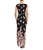 Maggy London Floral Sequin Print Mesh Sleeveless Dress, Color:Black/Blush - Image 2