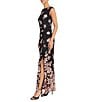 Maggy London Floral Sequin Print Mesh Sleeveless Dress, Color:Black/Blush - Image 3