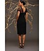 Maggy London Illusion Round Neck Cap Sleeve Sheath Dress, Black - Image 6