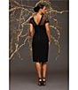 Maggy London Illusion Round Neck Cap Sleeve Sheath Dress, Black - Image 10