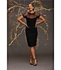 Maggy London Illusion Round Neck Cap Sleeve Sheath Dress, Black - Image 17