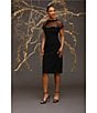 Maggy London Illusion Round Neck Cap Sleeve Sheath Dress, Black - Image 19