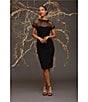 Maggy London Illusion Round Neck Cap Sleeve Sheath Dress, Black - Image 21