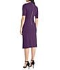 Maggy London Mock Neck Short Sleeve Draped Midi Sheath Dress - Image 5