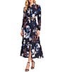 Maggy London Printed Long Sleeve Midi Dress - Image 1