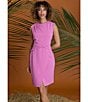 Color:Mauve - Image 6 - Scuba Crepe Round Neck Sleeveless Twist Front Dress