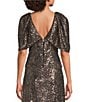 Maggy London Sequin Mesh Drape Overlay Blouse - Image 2