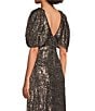 Maggy London Sequin Mesh Drape Overlay Blouse - Image 5