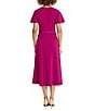 Maggy London V-Neck Flutter Sleeve Asymmetrical Lattice Scuba Crepe Midi Dress, Color:Audacious Orchid - Image 2
