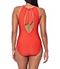 Magicsuit Amelia Solid High Neck Hidden Underwire Bra Open Portrait Back One Piece Swimsuit - Image 2