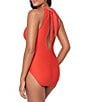 Magicsuit Amelia Solid High Neck Hidden Underwire Bra Open Portrait Back One Piece Swimsuit - Image 3
